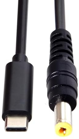 CY Cable Type C USB-C Input Source 65W to DC 5.5x2.5mm Power Charge Cable 19.5V Compatible with Laptop 18-20V