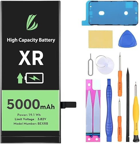 LL TRADER Batterie pour iPhone XR, 5000mAh Batterie Lithium ION Haute capacité avec Outils de réparation BU