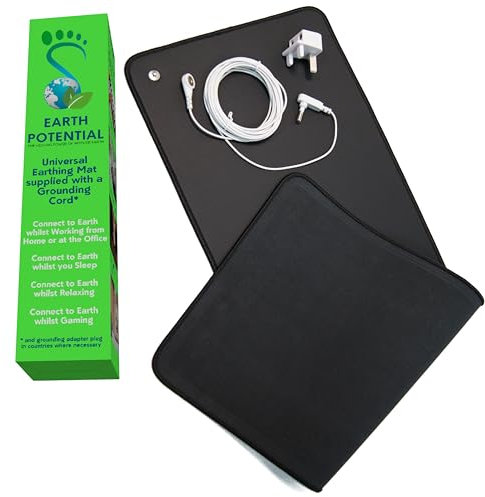 Universal Grounding Mat: Harness Earth's Energy for Better Sleep, Stress Reduction and Improved Circulation. Use as a Computer Keyboard and Mouse Mat, Gaming, Desk, Foot, Bed or Pet Mat