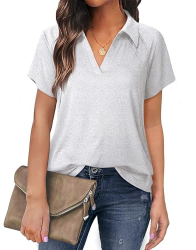 Gaharu Oberteile Damen Kurzarm Sommer Damenshirts Lässig Kurzarm Bluse Elegant Weiß Shirt Damen Kurzarm Damenoberteile Modern Leger Kurzarmshirt Frauen Damenmode Sommer Shirtblusen