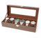 Ohuhu Uhrenbox mit 6 Fächern, Watch Box Uhren Aufbewahrungsbox mit Glasdeckel, Uhren Box aus PU Leder und Samt Innenfutter, Uhrenbox Herren Frauen, Geschenkidee für Geburtstag Vatertag Valentinstag