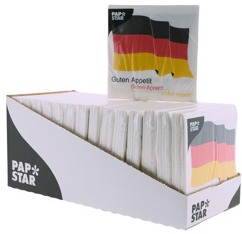 300 x Servietten Deutschland 33 x 33 cm Deutschlandfahne Papier WM EM Tissue Papierservietten