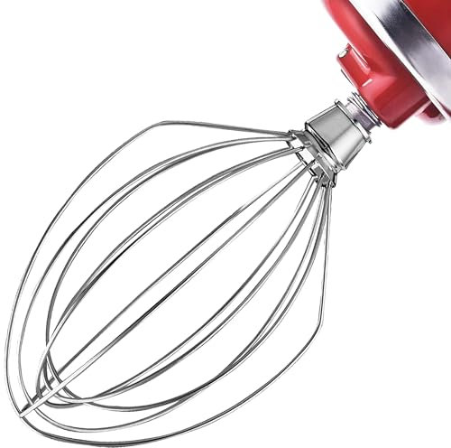Arcets Batidor de Alambre Compatible para KitchenAid K5AWW 5KPM5 KSM50 5K5SSWH KG25 KH25 KP50 Batidor de Huevos y Pasteles, Batidoras Amasadoras en Acero Inoxidable (tamaño 5QT / 4.8L)