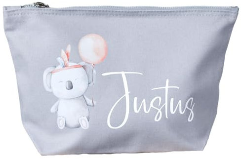 Personalisierte Windeltasche mit Namen | Boho Koala | Wickeltasche oder Kosmetiktasche für Kinder | Baby Geschenk zur Geburt | Medikamententasche