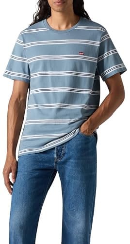 Levi's Men's SS ORIGINAL HM Tee Shirt, Rowan Stripe STEAM B, Medium