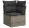 Gecheer Gartenlounge, Terrassensofa, Ecksofa, Balkonlounge Kleiner Balkon, Loungemöbel, Kissen, Grau Poly Rattan
