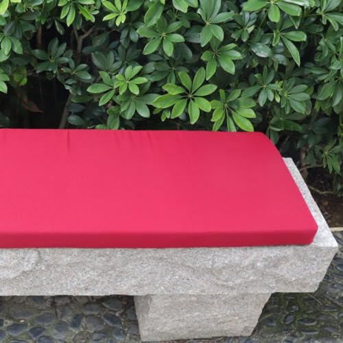 Generisch 3CM Dicke Sitzauflage Sitzkissen Bank, Bankauflage Bankkissen, Waschbare Stuhlkissen Bankpolster, Gartenbank Auflage Outdoor, Sitzkissen Groß für Stuhl Boden Bürostuhl,Rot 120x50x3cm