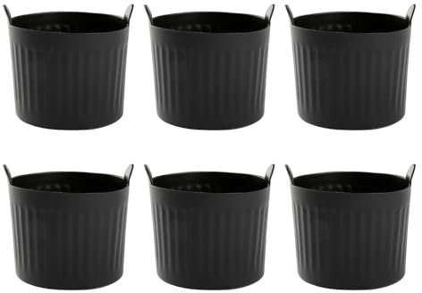 Tabanzhe 6PCS Silicone Muffin Case Moulds for Air Fryer,Nonstick Reusable Poached Egg Moulds,Large Black Bakecat Ramekins Air Fryer Accessories Liners for Cooking Baking