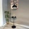 bamyum Gorkiede Stehleuchte Metall, Stehlampe Wohnzimmer, Moderne Stehleuchte für Schlafzimmer, Kinderzimmer mit E27 Fassung, 30 cm Breit, verstellbarer Lampenschirm, Stehluchte mit Ablage, Schwarz