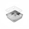 Feeshopher - Bandeja profunda cuadrada de acero inoxidable con estante, bandeja para hornear de acero inoxidable resistente (15 cm)