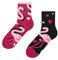 Dedoles Calzini Unisex Donna Uomo & Bambini Calze Cotone con tanti Design divertenti sinistra destra diversi, colore: Rosa, disegno: Fenicotteri e cuori (a metà polpaccio), taglia: 39-42