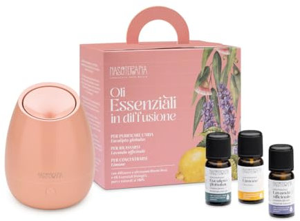 Nasoterapia Oli Essenziali in diffusione Diffusore a ultrasuoni Bloom Rosa e oli essenziali biologici puri e naturali al 100%