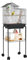 PawHut Jaula para Pájaros con Ruedas Pajarera con Cesta Múltiples Puertas 2 Comederos 2 Perchas Columpio Escaleras y Bandeja Extraíble para Loros Canarios Periquitos 46x36x120 cm Negro