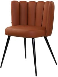 KAWOLA Polsterstuhl JADA - Esszimmerstuhl aus Kunstleder in Cognac, Bequeme Sitzschale, Moderne Metallbeine, Ideal für Küche und Esszimmer