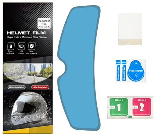Raypontia 2 Sätze Regenschutz folie Für Motorradhelm Visier, Regenschutz folie Helm Visier Innen, Motorrad Helm Visier Anti Beschlag Folie, Motorradhelm Visier Folie, Für Die Meisten Helme