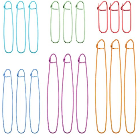 18 Pcs Stitch Holders for Knitting，Versatile Knitting Stitch Holders Colorful Cable Needles for Knittings Sewing Crocheting Supplies Tools Accessories