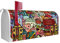 banjado® Amerikanischer Briefkasten - US Mailbox/Letterbox mit Motiv Funky Town 51x22x17cm - Postkasten Stahl aus Amerika – Briefkasten amerikanisch weiß pulverbeschichtet