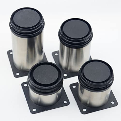 WLCNYL 4 Patas de Mesa de Metal, Patas de Muebles de Altura Ajustable, Patas de Acero Inoxidable, Patas de Repuesto para sofá, Escritorio, Mesa de Centro, con Tornillos y Protectores, Acero inoxida