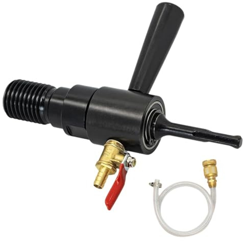 Aboiled 1 1/4 -7 Mâle à SDS Plus Adaptateur de Forage Kit - Injection d'eau Capable de Forage au Noyau en Béton Comprend Un Tuyau en Laiton Solide Connecteur et Tuyau