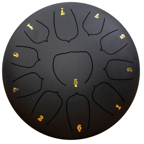 Yoeruers Black 10-Inch 11-Tone Outdoor Rain Drum, Garden Rain Drum, Rain Chakra Drum, Ethereal Drum, Hand Drum