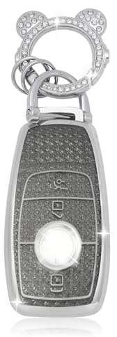 ZVRSUA Coque de Protection pour Clé de Voiture en TPU Compatible avec Mercedes Benz A, B, C, E, G, S, SL, Classe CLS, SLC, CLA, GLB, GLC, GLE, GLS - Smart Key -(Noir)
