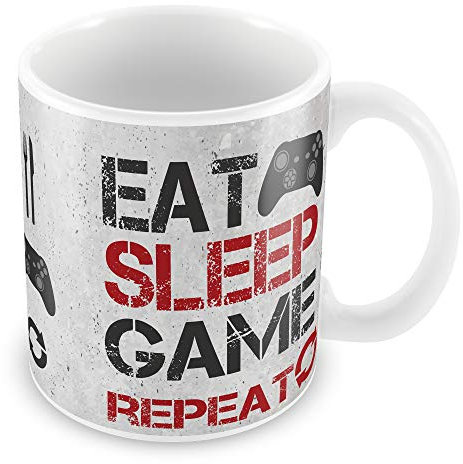 Red Ocean Eat Sleep Game Gaming Mug Gamer Gift Inspired Christmas Birthday Gift for Son Brother