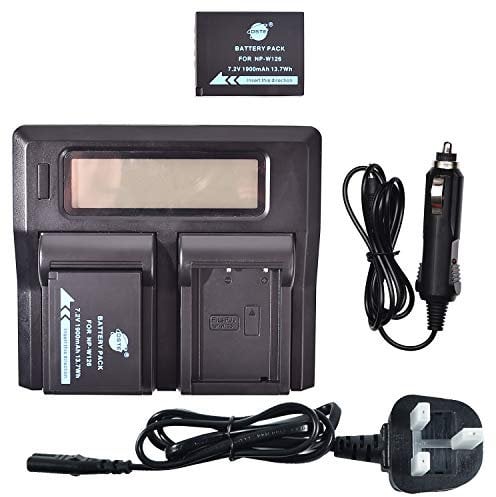 NP-W126 DSTE Replacement Battery (2-Pack) and Rapid LCD Dual Charger Compatible for Fujifilm FinePix HS30EXR,HS33EXR,HS35EX,HS50EXR,X-A1, X-E1,X-E2,X-M1,X-Pro1,X-T1,X-T50,X100V Digital Camera