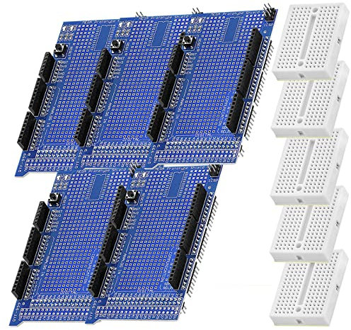 AZDelivery 5 x Prototype Shield con Mini Breadboard Compatible con Arduino y Mega 2560 R3 con E-Book Incluido!