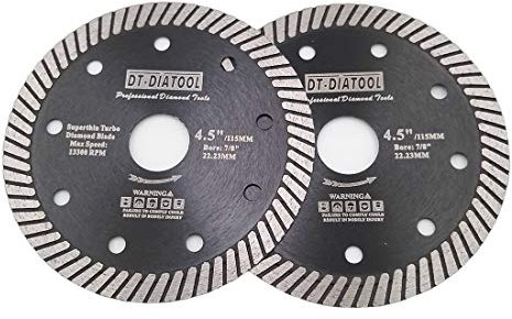 DT-DIATOOL Disco Diamantato 2 Pezzi 115 mm x 22,23 mm Super Sottile Lama Della Sega per Porcellana Piastrella Marmo Ceramica Granito