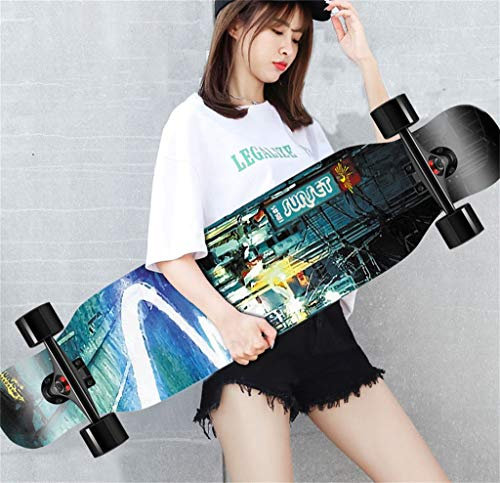 YEENUO Skateboards 42x9 In Longboard Skateboard mit Drop-Through Maple Concave Deck, 8 Ply Maple Komplette Longboards Skateboard Dancing ,, Freestyle und Downhill Freestyle Cruiser für Teenager oder