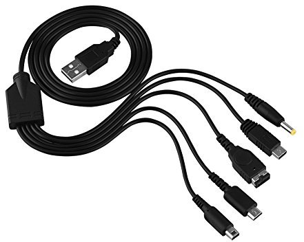 5 In 1 Ladegeröt Usb für Nds Ll/Xl 3Ds Wii U Psp Multifunktions-Ladekabel, 47,2 Zoll