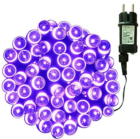 Tuokay, Luci da Fata con Spina Europea, 13m 100 LED 8 Modalità Scintillanti, Luci da Interno, Luci Decorative di Natale per Albero di Natale, Gazebo, Patio, Recinto, Ornamento Nuziale (Viola)