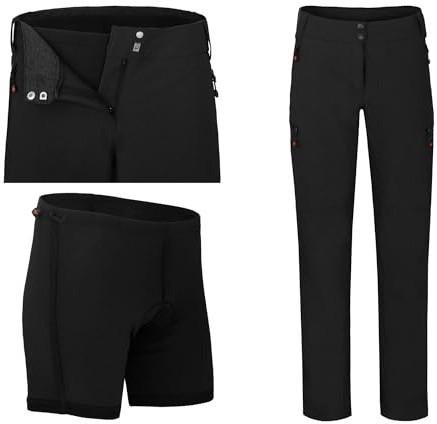 Bergson Vina | Damen Radhose (mit gepolsterter Innenhose), robust, elastisch, Black [900], 48 - Damen