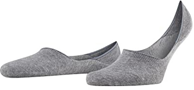 FALKE Men's Step Medium Cut No Show Socks, Light and Cool, Sustainable Cotton, Non Slip Heel Grip, Skin Friendly, Grey (Light Grey Melange 3390), 11-12, 1 Pair