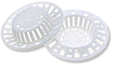 Lot de 2 filtres d'évier de cuisine réutilisables en plastique Blanc 7 cm