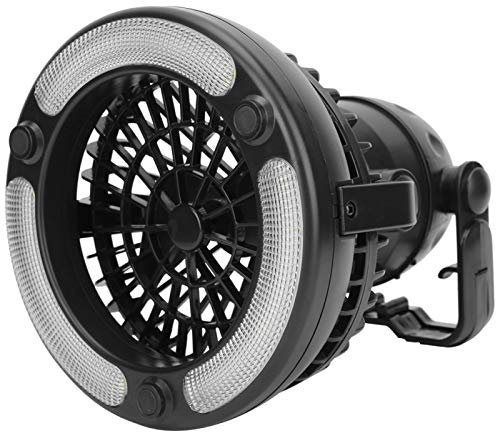BuyWeek Camping Ventilator mit LED Licht, Tragbare Camping Zelt Ventilator 18LED Laterne mit Aufhängehaken für Outdoor Wandern