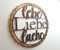 kh Teile Holz Wanddeko Spruch Lebe Liebe Lache 50cm Dekoration Geschenk Wohnzimmer Wandbild Wand Deko Holzdeko Geschenk Wandspruch Braun Bronze