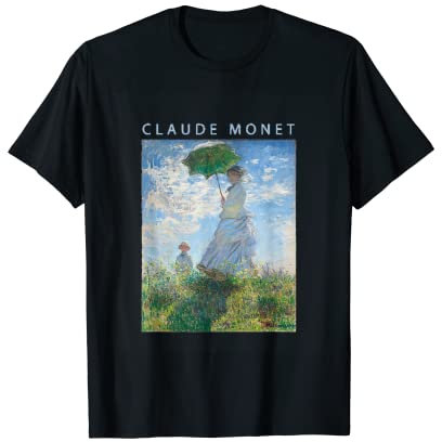 Claude Monet T-shirt amusant Art Parasol Peinture à l'huile pour homme et femme T-Shirt
