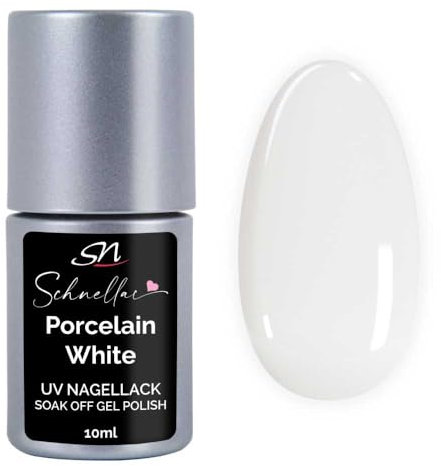 SN UV Nagellack weiß milchig French UV LED Shellack milky white Gellack soak off Farbgel 10ml - Porcelain White SN203