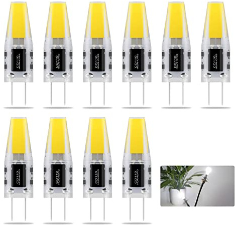 G4 LED Lampen, 3W G4 LED Birne Kaltweiß 6000K 260LM, Ersatz für 30W G4 Halogenlampen, AC/DC 12V, Kein Flackern Nicht Dimmbar, 10er Pack