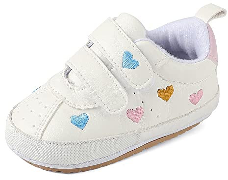 MK MATT KEELY Baby Boys Girls First Walking Shoes Toddler Infant Soft PU Leather Trainers with Anti-Slip Sole,Multicolore,6-12 Months