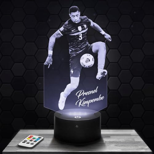 Nachttischlampe - Touch-Nachtlicht P. Kimpembe Fußballspieler 3D-LED-Lampe Illusion, Geschenkidee Weihnachten Geburtstag Junge und Mädchen Nachttischlampe Kinder- oder Erwachsenenzimmer