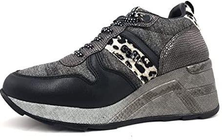 Cetti Damenschuhe Schnürschuhe Sportive Sneaker Low Schwarz Freizeit, Schuhgröße:38 EU