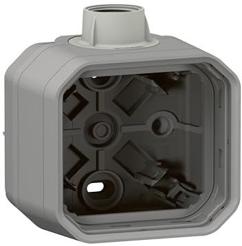 LEGRAND, Plexo New Feuchtraum Aufputzdose 1-fach, ISO 20 Kabelzugang, Farbe: Grau, 069656L
