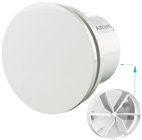 AIROPE-BRISE-C-100 mm Ventola Aspirazione Bagno,Ventilatore,Ventola Estrazione, Ventilazione Standart, Valvola di non Ritorno Aria,Silenzioso per Bagno,Wc Cucina, Buro,Cantina Garanzia 5 ANNI.