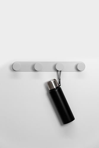 nidoshu appendiabiti da parete design - Attaccapanni da muro moderno senza viti a vista. Appendiabiti da muro decorativo 4 ganci antiscivolo 3 opzioni di montaggio: 1 adesiva e 2 con viti (Beige)