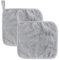 2pcs Reusable Microfiber Makeup Remover Cloths,Premium Hypoallergenic Chemical Free Microfibre Makeup Remover and Facial Cleansing Cloth,Super Soft Cleaning Towel for All Skin Types,Grey(20 * 20cm)