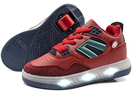 Breezy Rollers 2195701, Schuhe mit Rollen LED, Rollschuhe Led, Leuchtschuhe, Kinderschuhe mit Einer Rolle, Skateboardschuhe (eu_Footwear_Size_System, Big_Kid, Numeric, medium, Numeric_35)