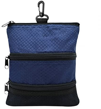 DONGKER Golfball Tasche, Golf Pouch Bag Ball Holder, Tragbares Golf Zubehör Tasche mit Mehreren Taschen und Reißverschluss zum Aufbewahren von Golfball und Zubehör