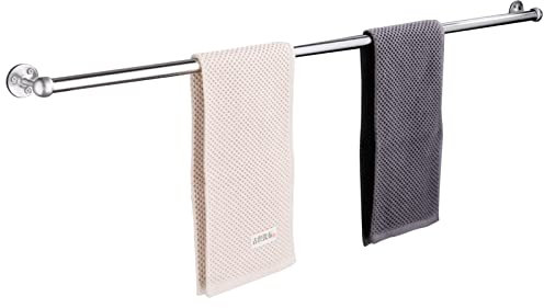 Lange Handtuchstange mit Schrauben, Handtuchhalter 100 cm, 110 cm, 120 cm, Handtuchhalter aus gebürstetem Edelstahl für Badezimmer, Küche, Geschirrtücher, Kleiderbügel, Einzelstange (Größe: 40 cm)